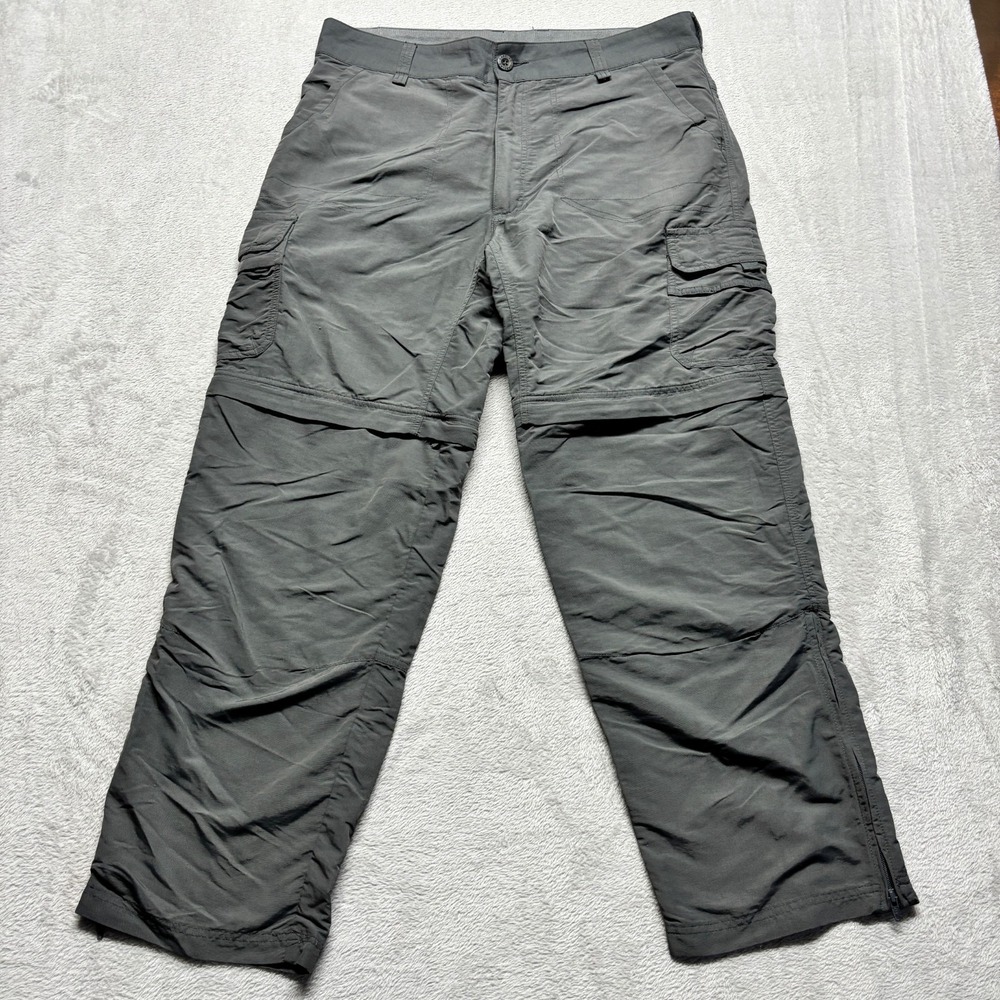 Cabela's Convertible Pants Mens 34x30 Hiking Fishing Cargo Shorts Pants Gray